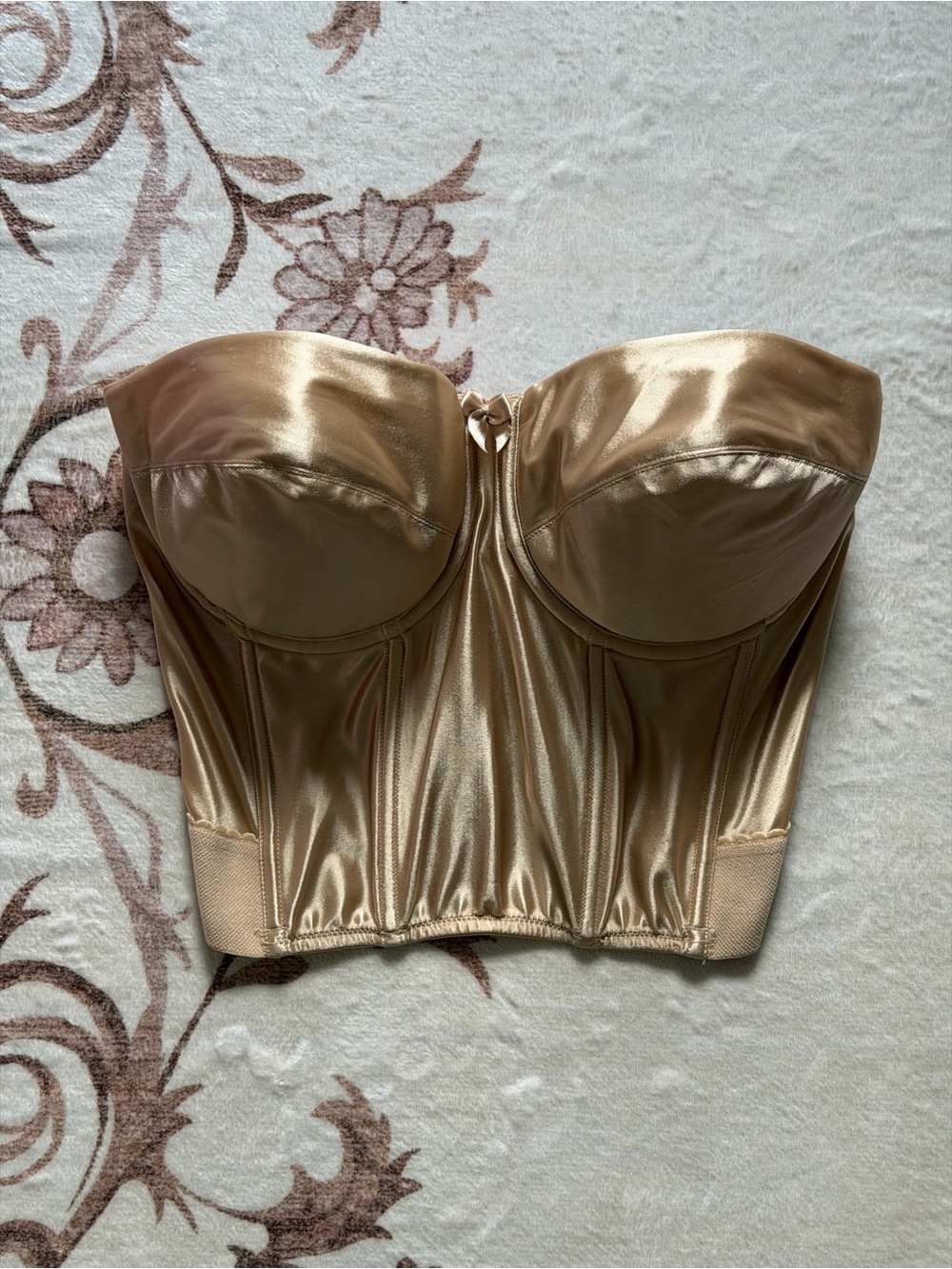 Vintage Victoria’s Secret strapless satin bustier/ longline bra